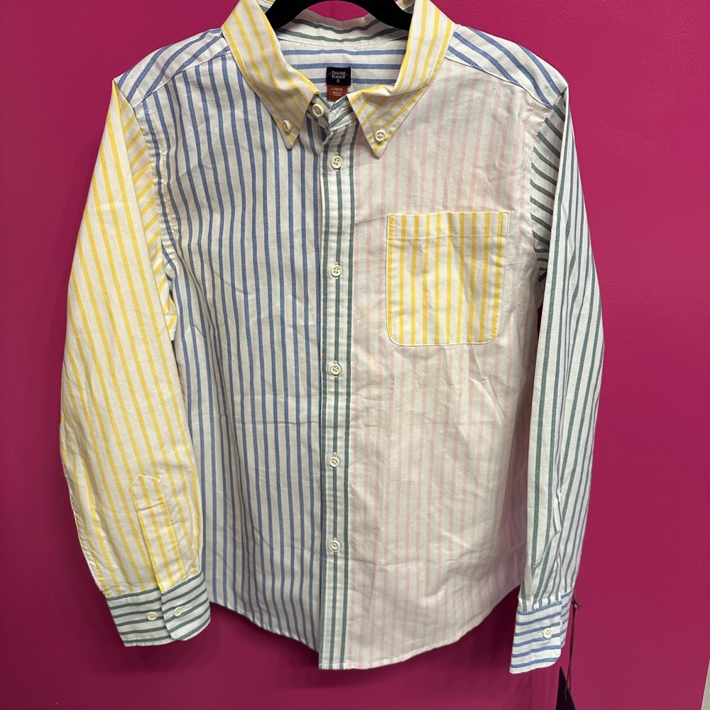 Kids Colorful Striped Button-Up Shirt